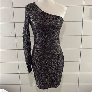 Ark & Co Black One-Shoulder Bodycon Dress